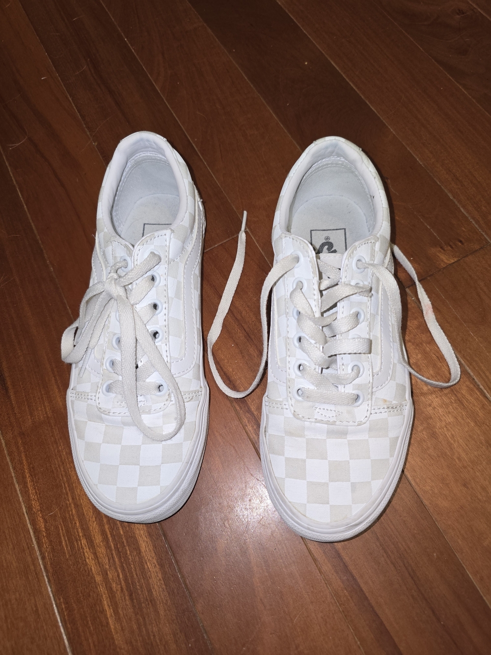 Vans Old Skool White Checkerboard Low Top Sneakers